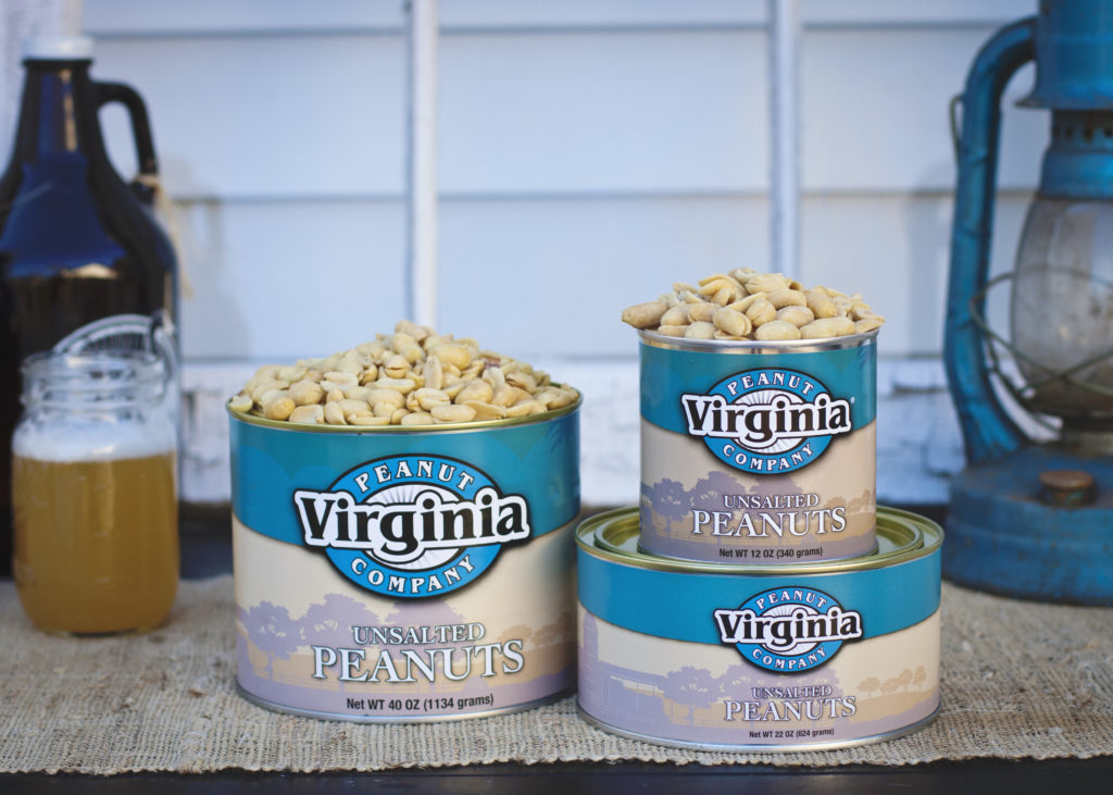 Can of jumbo unsalted peanuts from Virginia Peanut Company